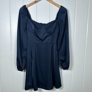 Altar'd State Dress Small Navy Blue Rayna Dress Long Sleeve‎ Semi Formal